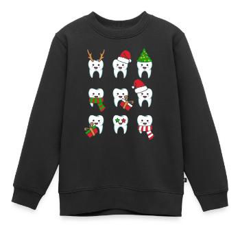 Zahn Zähne Zahnarzt Zahnmedizinische Angestellte - Kinder Premium Organic Sweatshirt - Schwarz - Vorne - AI Model Kid Female (0cm)