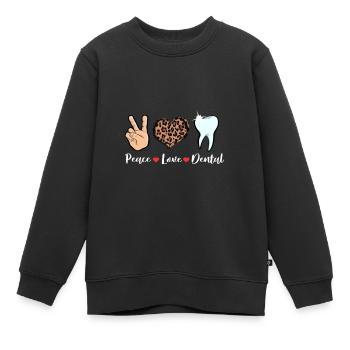 Zahn Zähne Zahnarzt Zahnmedizinische Angestellte - Kinder Premium Organic Sweatshirt - Schwarz - Vorne - AI Model Kid Female (0cm)
