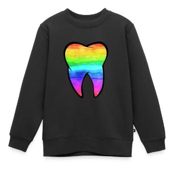 Zahn Zähne Zahnarzt Zahnmedizinische Angestellte - Kinder Premium Organic Sweatshirt - Schwarz - Vorne - AI Model Kid Female (0cm)