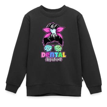 Zahn Zähne Zahnarzt Zahnmedizinische Angestellte - Kinder Premium Organic Sweatshirt - Schwarz - Vorne - AI Model Kid Female (0cm)