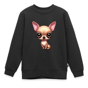 Verspielter Chihuahua - Kinder Premium Organic Sweatshirt - Schwarz - Vorne - AI Model Kid Female (0cm)