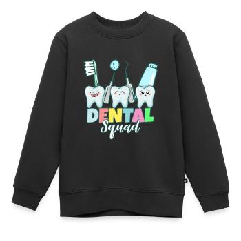 Zahn Zähne Zahnarzt Zahnmedizinische Angestellte - Kinder Premium Organic Sweatshirt - Schwarz - Vorne - AI Model Kid Female (0cm)