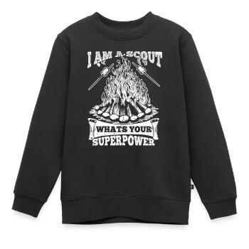 Éclaireur - Sweat Premium enfant bio - noir - Devant - AI Model Kid Female (0cm)