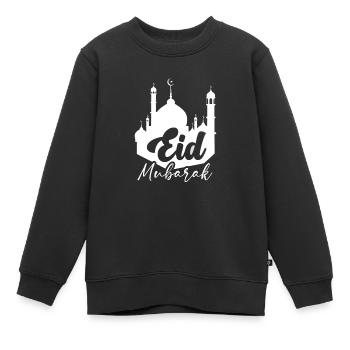 Happy Eid Mubarak Muslim Eid al Fitr Eid al Adha - Kids Premium Organic Sweatshirt - black - Front - AI Model Kid Female (0cm)