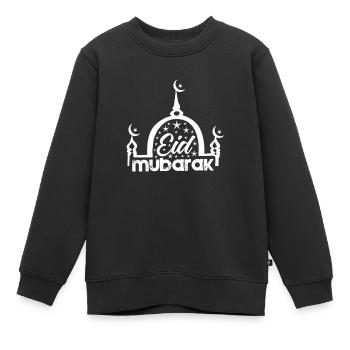 Happy Eid Mubarak Muslim Eid al Fitr Eid al Adha - Kids Premium Organic Sweatshirt - black - Front - AI Model Kid Female (0cm)