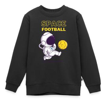 WELTRAUM-FUSSBALL. Ein Geschenk für Weltraumfans - Kinder Premium Organic Sweatshirt - Schwarz - Vorne - AI Model Kid Female (0cm)