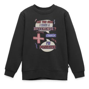 Minus- Und Pluszeichen, Mathe-Wortspiel - Kinder Premium Organic Sweatshirt - Schwarz - Vorne - AI Model Kid Female (0cm)