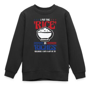 Cuisine asiatique Riz Philippines philippin - Sweat Premium enfant bio - noir - Devant - AI Model Kid Female (0cm)