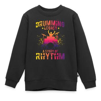 Drummers Drummers Drummers Drummers - Kids Premium Organic Sweatshirt - black - Front - AI Model Kid Female (0cm)