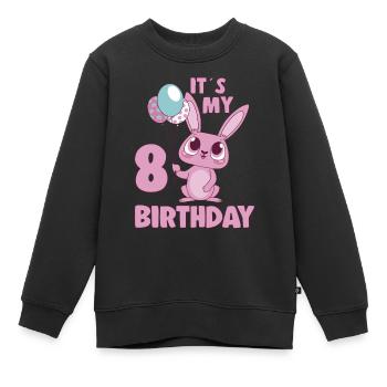 C’est mon 8 anniversaire 8 ans Bday Girl Idée cadeau - Sweat Premium enfant bio - noir - Devant - AI Model Kid Female (0cm)