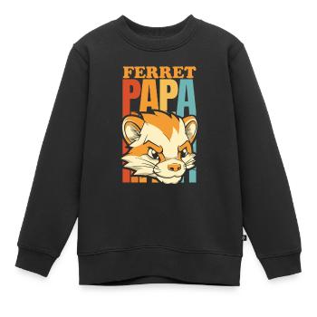 Papa putois furet - Sweat Premium enfant bio - noir - Devant - AI Model Kid Female (0cm)