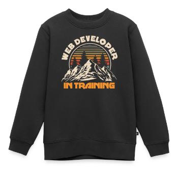 Web Developer Web Developer Mountains - Kids Premium Organic Sweatshirt - black - Front - AI Model Kid Female (0cm)