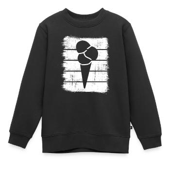 Eis in der Waffel - Kinder Premium Organic Sweatshirt - Schwarz - Vorne - AI Model Kid Female (0cm)