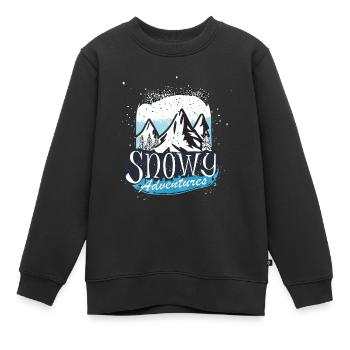 ABENTEUER IM SCHNEE - Kinder Premium Organic Sweatshirt - Schwarz - Vorne - AI Model Kid Female (0cm)