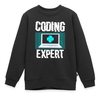 Coding Experte Coder Programmieren Programmierer - Kinder Premium Organic Sweatshirt - Schwarz - Vorne - AI Model Kid Female (0cm)