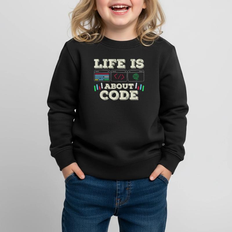 Im Leben Geht Es Um Code Coder Coding Kinder Premium Organic Sweatshirt