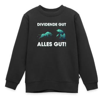 Dividende Gut Alles Gut - Kinder Premium Organic Sweatshirt - Schwarz - Vorne - AI Model Kid Female (0cm)