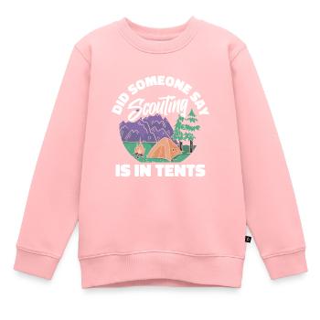 Tente scoute - Sweat Premium enfant bio - rose - Devant - AI Model Kid Female (0cm)