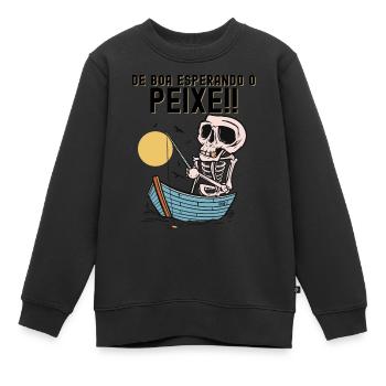 De Boa Esperando o Peixe - Kinder Premium Organic Sweatshirt - Schwarz - Vorne - AI Model Kid Female (0cm)
