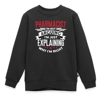 Pharmacien - Sweat Premium enfant bio - noir - Devant - AI Model Kid Female (0cm)
