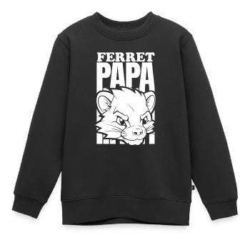 Papa putois furet - Sweat Premium enfant bio - noir - Devant - AI Model Kid Female (0cm)