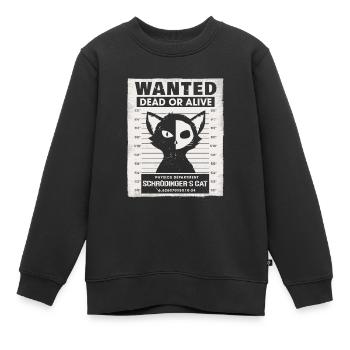 Wanted Dead Or Alive Schrodingers Cat - Kinder Premium Organic Sweatshirt - Schwarz - Vorne - AI Model Kid Female (0cm)
