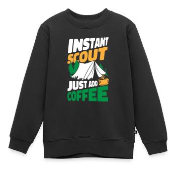 Caféine scoute - Sweat Premium enfant bio - noir - Devant - AI Model Kid Female (0cm)