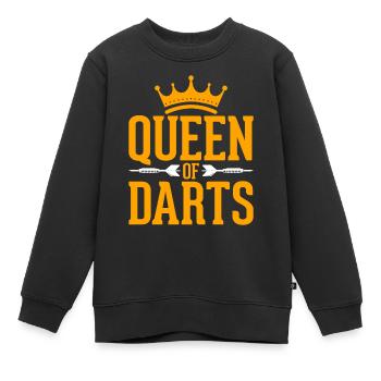 La reine des fléchettes Jeu de fléchettes - Sweat Premium enfant bio - noir - Devant - AI Model Kid Female (0cm)