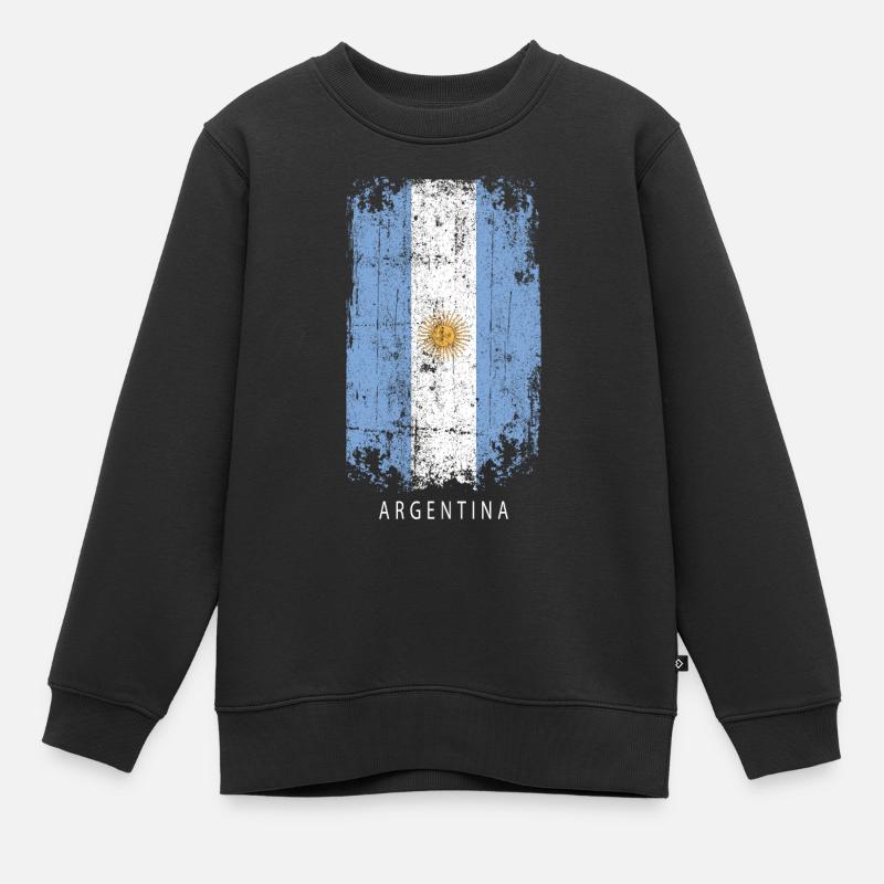 Souvenir avec le drapeau du pays de l’Argentine - Sweat Premium enfant bio - noir