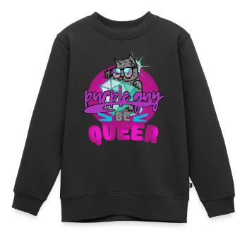 Queer - Süsse Katze - Kinder Premium Organic Sweatshirt - Schwarz - Vorne - AI Model Kid Female (0cm)