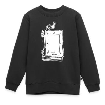 Buch Leseratte Bücherwurm Buchfee - Kinder Premium Organic Sweatshirt - Schwarz - Vorne - AI Model Kid Female (0cm)
