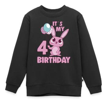 C’est mon idée cadeau de fille Bday 4 ans d’anniversaire 4 ans - Sweat Premium enfant bio - noir - Devant - AI Model Kid Female (0cm)