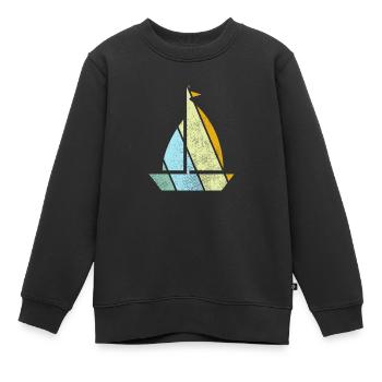 Rétro de la voile - Sweat Premium enfant bio - noir - Devant - AI Model Kid Female (0cm)