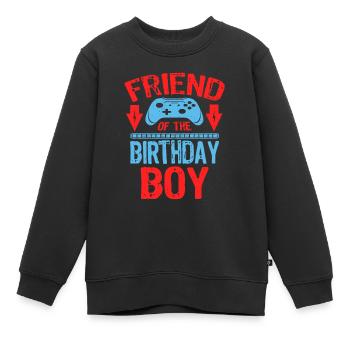 Friend Of the Birthday Boy Gaming Family Party - Kids Premium Organic Sweatshirt - black - Front - AI Model Kid Female (0cm)