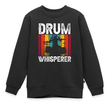 Tambour Chuchoteur Tambour Chuchotant Tambour Tambour Tambour - Sweat Premium enfant bio - noir - Devant - AI Model Kid Female (0cm)