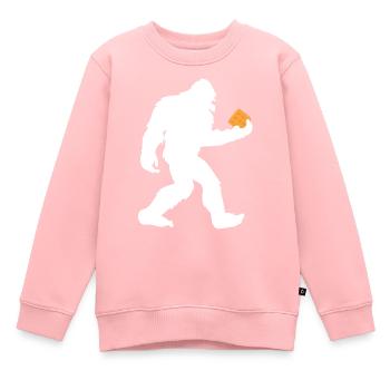 Bigfoot Waffel - Kinder Premium Organic Sweatshirt - Rosa - Vorne - AI Model Kid Female (0cm)