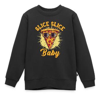 Slice Slice Pizza Sonnenbrille Pizzeria - Kinder Premium Organic Sweatshirt - Schwarz - Vorne - AI Model Kid Female (0cm)