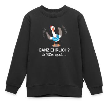 Ganz ehrlich? is mir egal... - Kinder Premium Organic Sweatshirt - Schwarz - Vorne - AI Model Kid Female (0cm)
