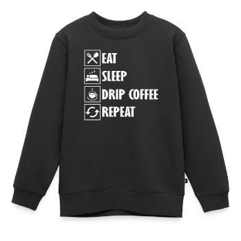 Funny filter coffee outfit Brewed coffee - Kids Premium Organic Sweatshirt - black - Front - AI Model Kid Female (0cm)