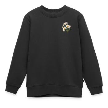 Blumenblumen-Patch-Gänseblümchen Coole Neuheit Gänseblümchen-Wortspiel - Kinder Premium Organic Sweatshirt - Schwarz - Vorne - AI Model Kid Female (0cm)