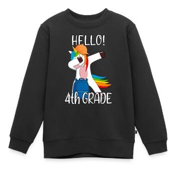 École élémentaire de quatrième année de 4e année Einhorn - Sweat Premium enfant bio - noir - Devant - AI Model Kid Female (0cm)