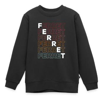 Retro Cute Ferret Vintage Weasel - Kinder Premium Organic Sweatshirt - Schwarz - Vorne - AI Model Kid Female (0cm)