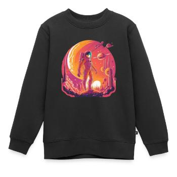 Fantaisie spatiale - Sweat Premium enfant bio - noir - Devant - AI Model Kid Female (0cm)