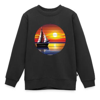 voilier voilier voilier voilier voilier voilier - Sweat Premium enfant bio - noir - Devant - AI Model Kid Female (0cm)