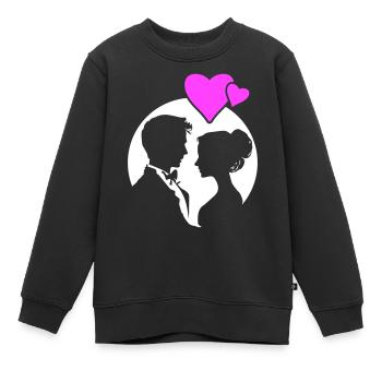 Ehepaar Hochzeit Silhouette - Kinder Premium Organic Sweatshirt - Schwarz - Vorne - AI Model Kid Female (0cm)