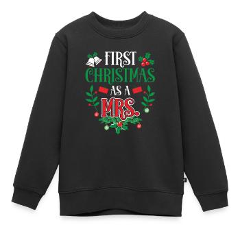 Erste Weihnachten Als Ehefrau Erstes Weihnachten - Kinder Premium Organic Sweatshirt - Schwarz - Vorne - AI Model Kid Female (0cm)