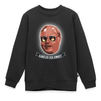Tag der deutschen Einheit, Kanzler Helmut Kohl - Kinder Premium Organic Sweatshirt - Schwarz - Vorne - AI Model Kid Female (0cm)