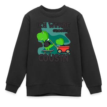 Ich Werde Großer Cousin Dinosaurier bald Cousin - Kinder Premium Organic Sweatshirt - Schwarz - Vorne - AI Model Kid Female (0cm)