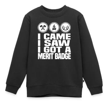 Insigne scout - Sweat Premium enfant bio - noir - Devant - AI Model Kid Female (0cm)