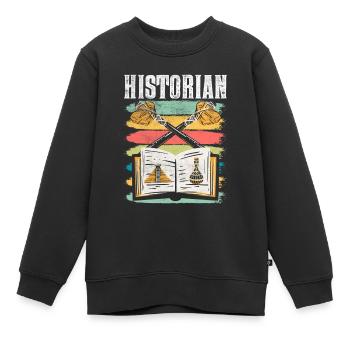 Historien Histoire Professeur d’histoire - Sweat Premium enfant bio - noir - Devant - AI Model Kid Female (0cm)